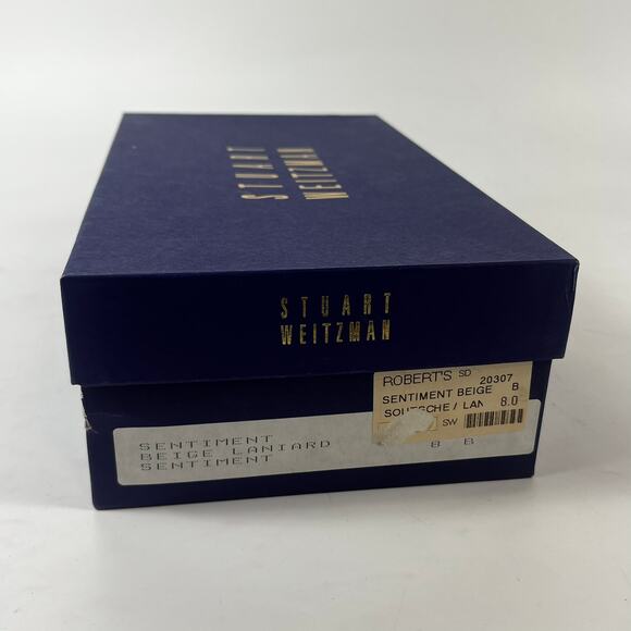 Stuart Weitzman Womens 8B Shoes Heels Slip-On Mules Formal Lacework Brown Gold - Picture 12 of 12